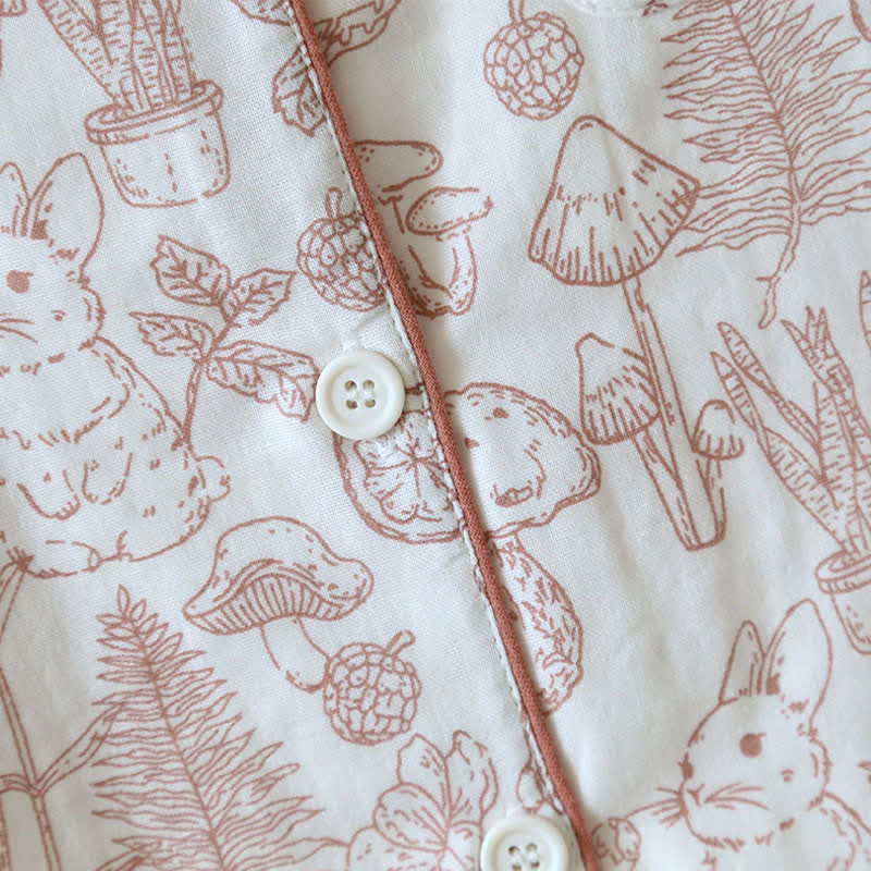 Ownkoti Refresh Bunny Forest Cotton Gauze Pajamas - image 6