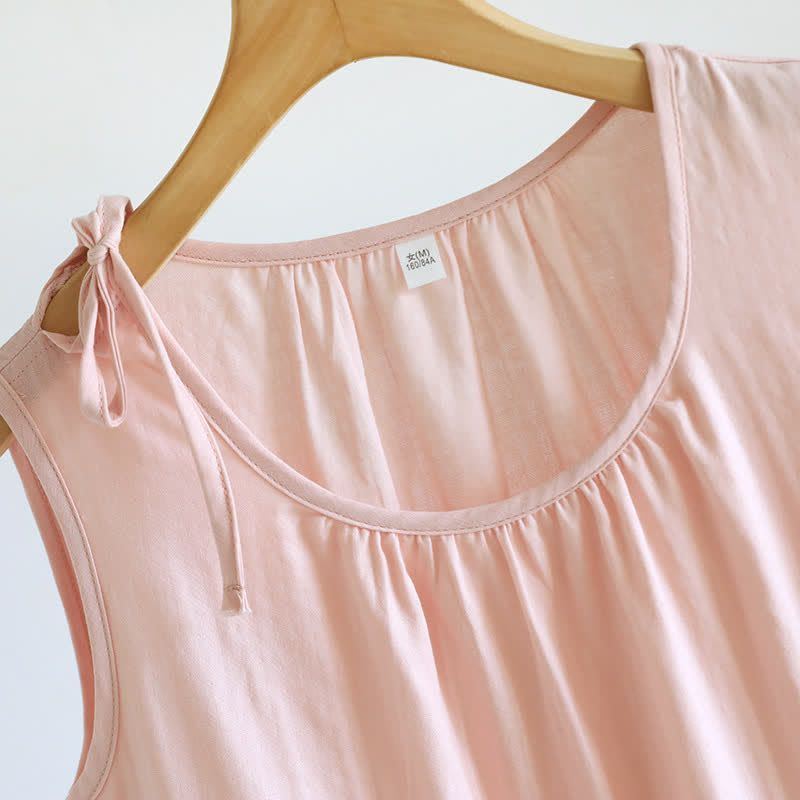 Ownkoti Minimalist Solid Color Cotton Sleeveless Nightgown - image 9