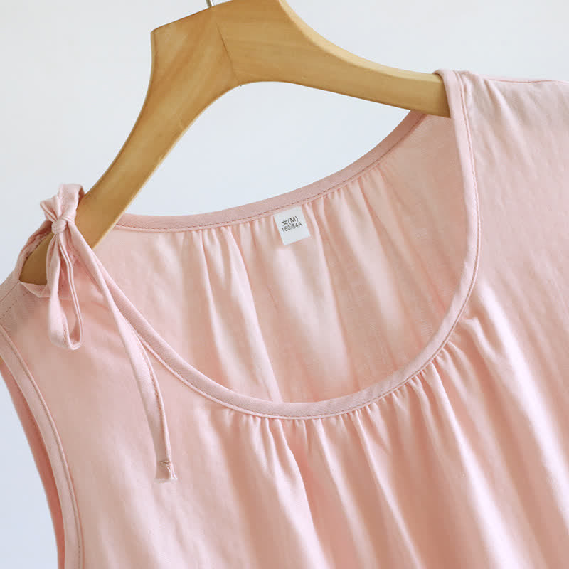 Ownkoti Minimalist Solid Color Cotton Sleeveless Nightgown - image 8