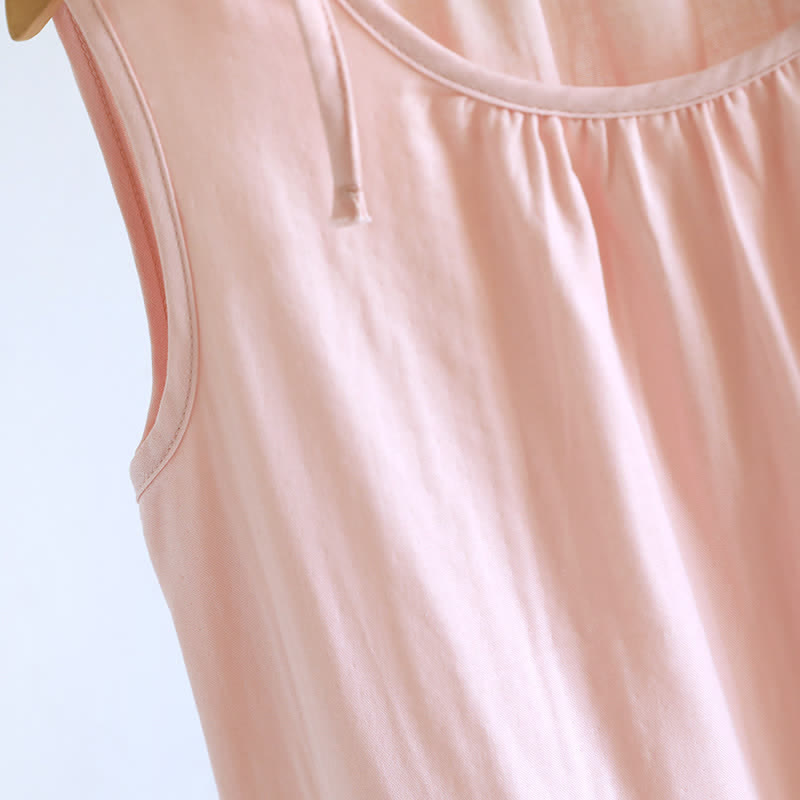 Ownkoti Minimalist Solid Color Cotton Sleeveless Nightgown - image 11