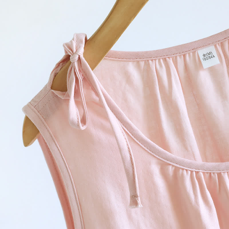 Ownkoti Minimalist Solid Color Cotton Sleeveless Nightgown - image 10