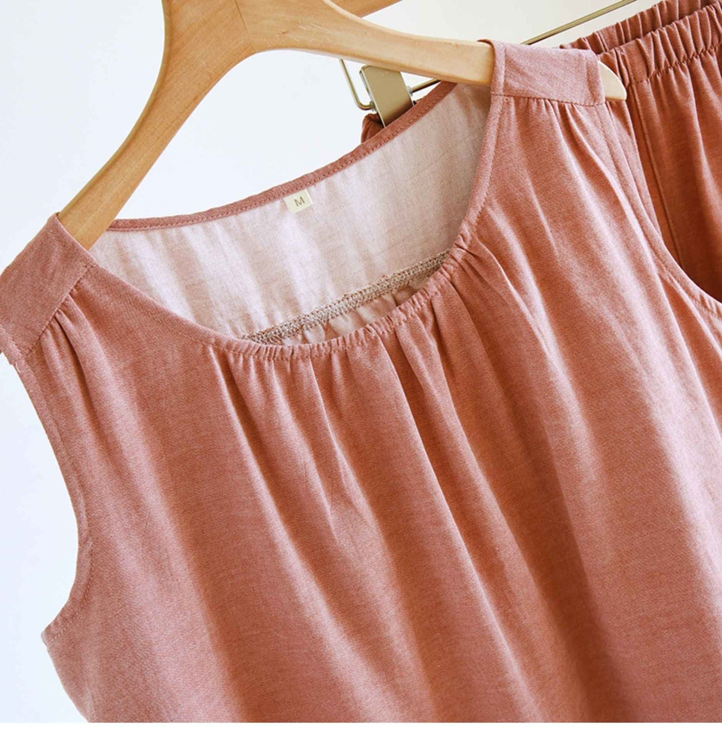 Ownkoti Solid Cotton Gauze Tank & Shorts Set - image 4