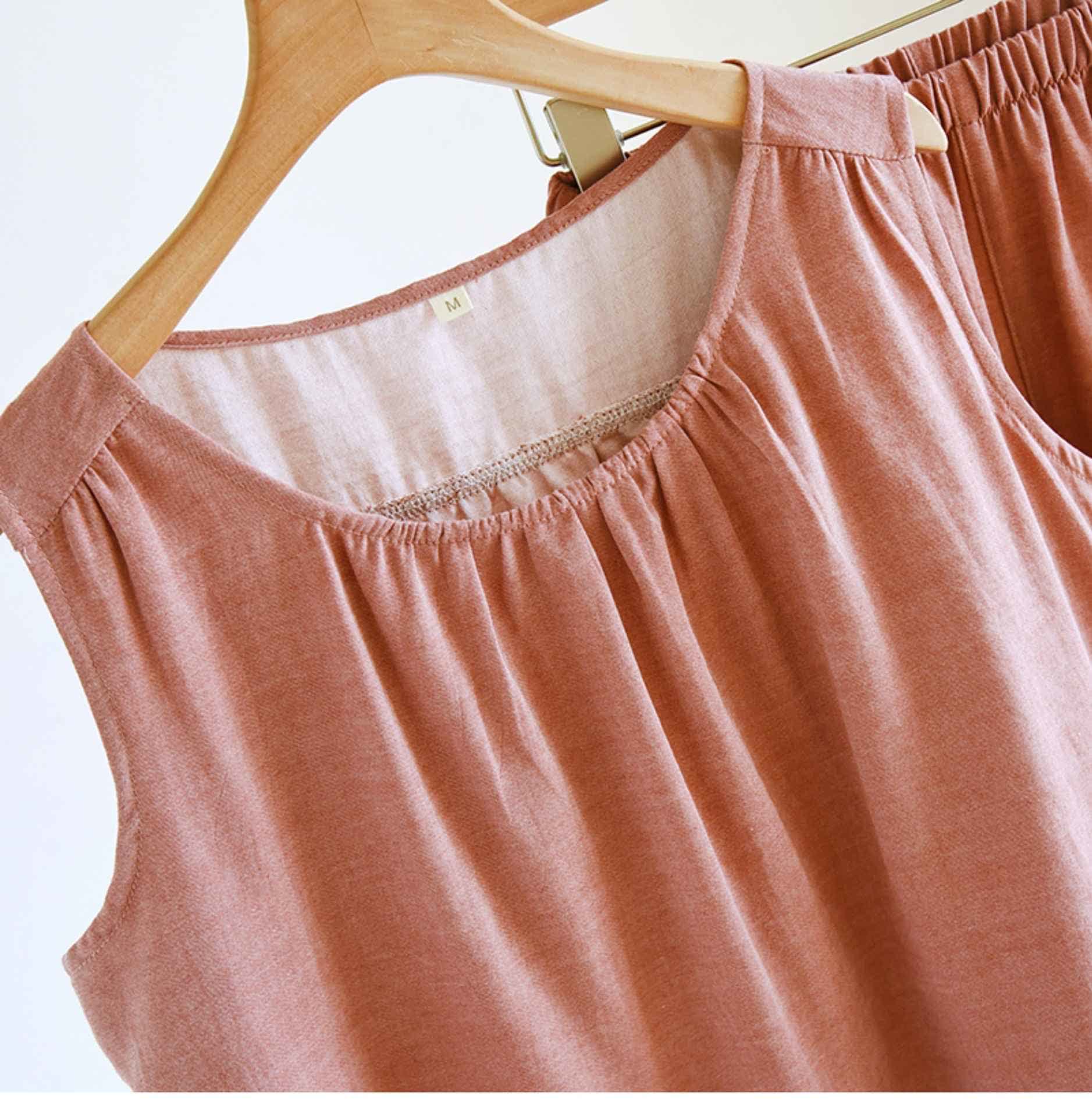 Ownkoti Solid Cotton Gauze Tank & Shorts Set - image 4