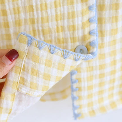 Ownkoti Plaid Cotton Gauze Pajamas with Embroidered Trim - image 18