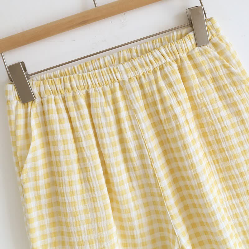 Ownkoti Plaid Cotton Gauze Pajamas with Embroidered Trim - image 19