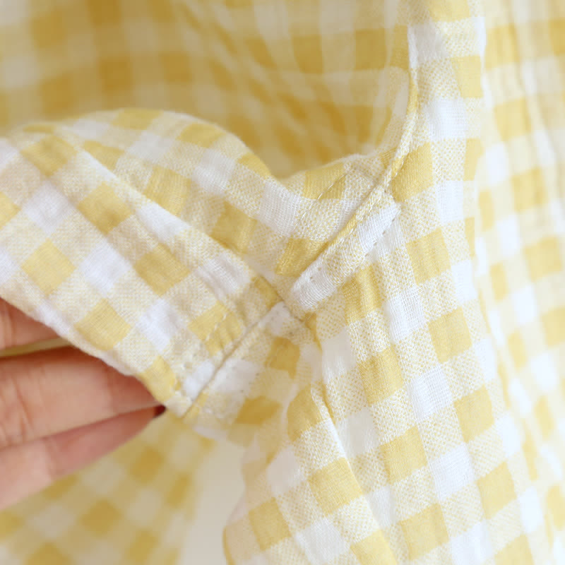 Ownkoti Plaid Cotton Gauze Pajamas with Embroidered Trim - image 16