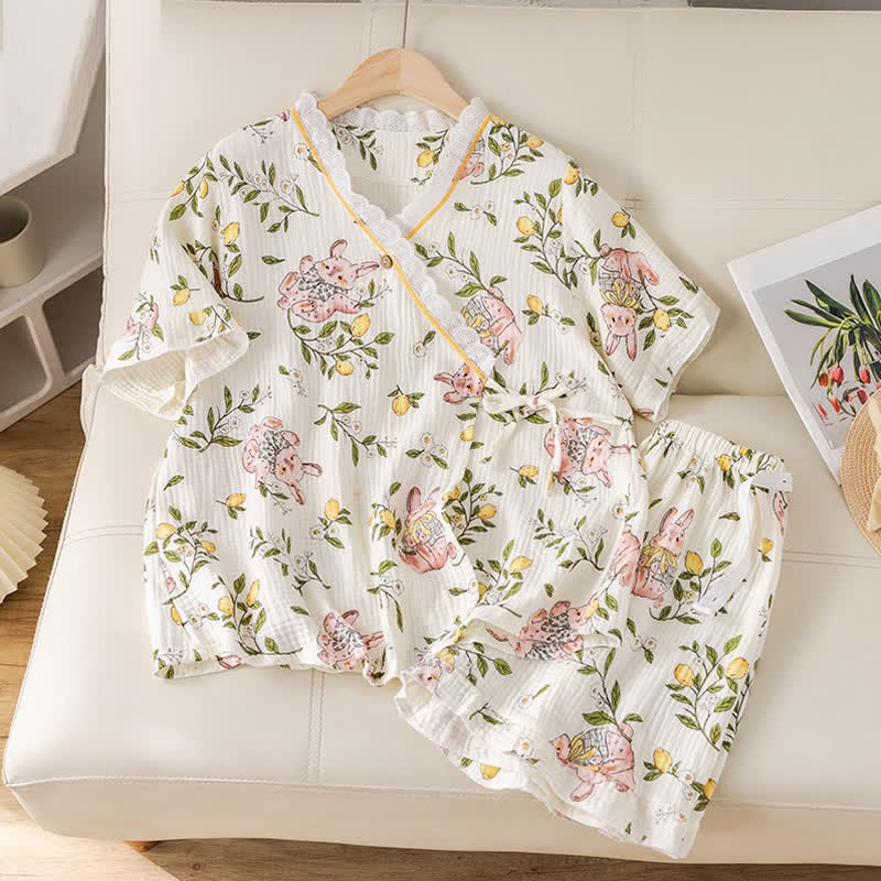 Ownkoti Lemon & Bunny Cotton Gauze Pajama Set - image 1