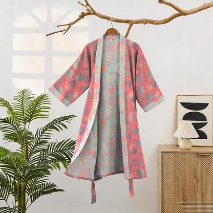 Ownkoti Double Gauze Maple Leaf Cotton Kimono Robe - image 1
