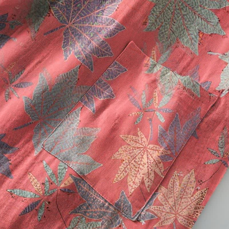 Ownkoti Double Gauze Maple Leaf Cotton Kimono Robe - image 5