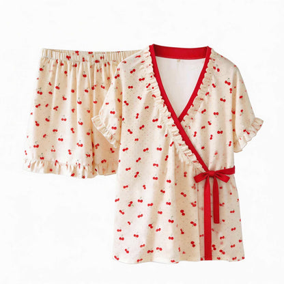 Ownkoti Cherry Polka Dot Ruffle Sleeve Pajamas - image 4