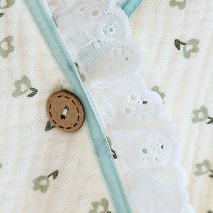 Ownkoti Short Sleeve Kimono Floral Cotton Pajama Set - image 14