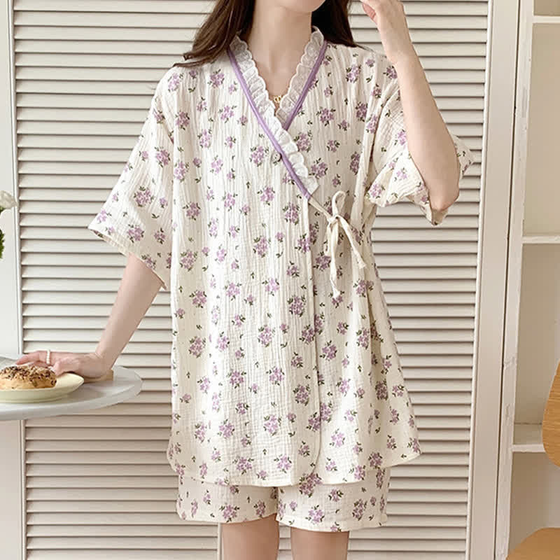 Ownkoti Refresh Floral Kimono Cotton Pajama Set - image 2
