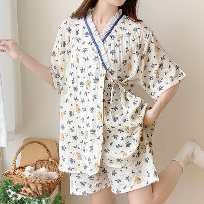 Ownkoti Refresh Floral Bunny Kimono Cotton Pajama Set - image 2