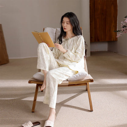 Ownkoti Floral Cotton Two-Piece Long Sleeve Homewear - image 1