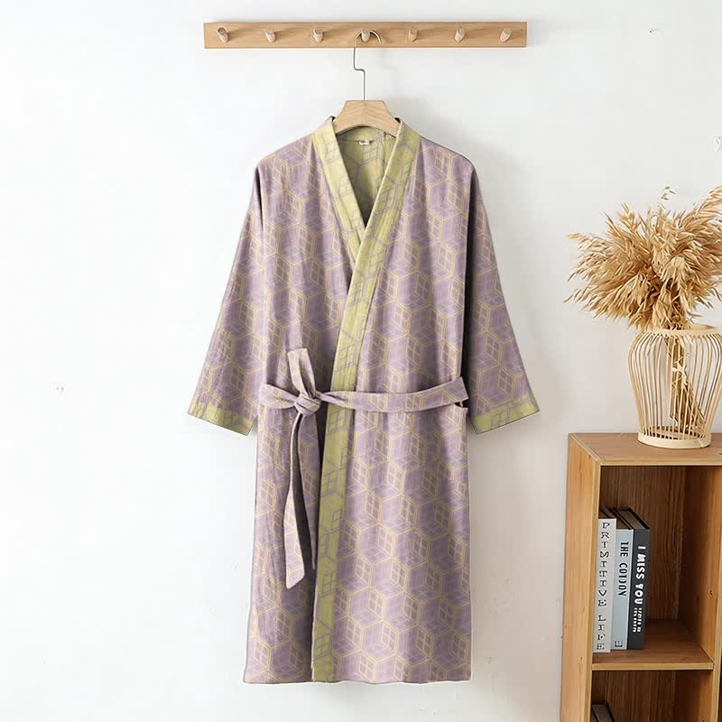 Ownkoti Geometric Hexagon Cotton Double Gauze Robe - image 2