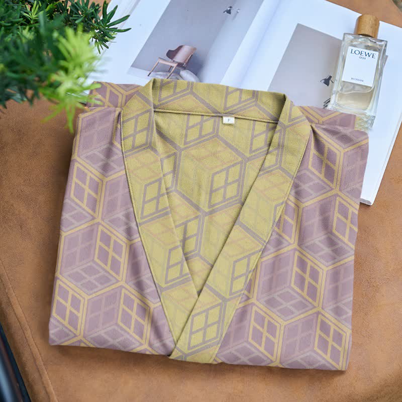 Ownkoti Geometric Hexagon Cotton Double Gauze Robe - image 3