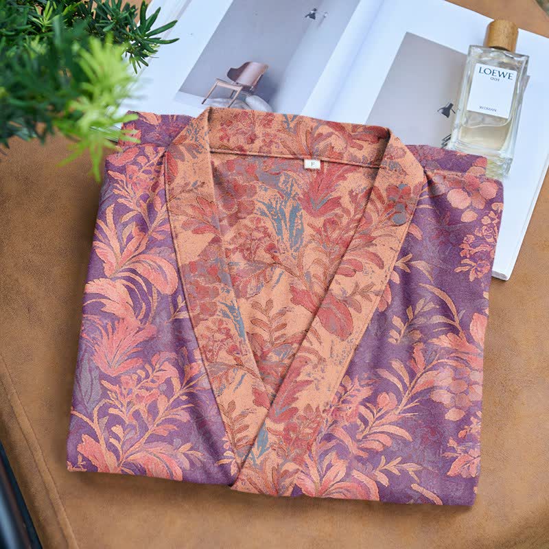 Ownkoti Botanical Lavender Cotton Double Gauze Robe - image 3