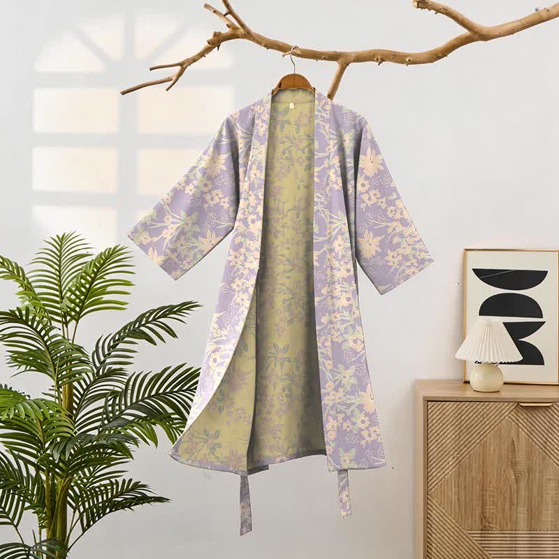 Ownkoti Vintage Rustic Floral Cotton Jacquard Robe - image 15