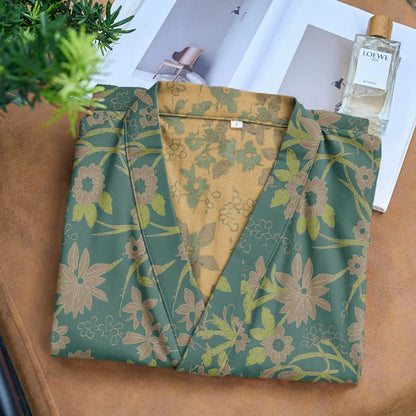Ownkoti Vintage Rustic Floral Cotton Jacquard Robe - image 10
