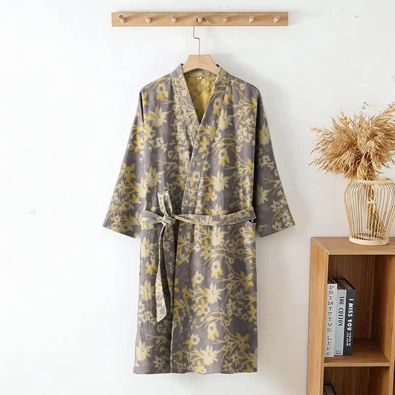 Ownkoti Vintage Rustic Floral Cotton Jacquard Robe - image 23