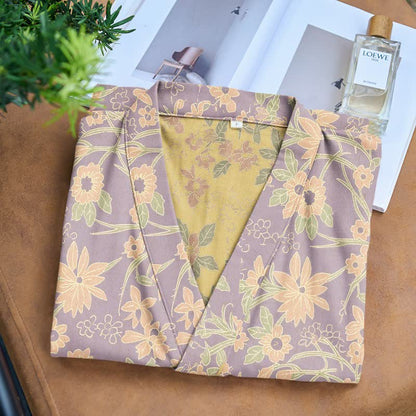 Ownkoti Vintage Rustic Floral Cotton Jacquard Robe - image 17