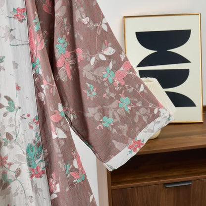 Ownkoti Vintage Floral Cotton Gauze Kimono Robe - image 4