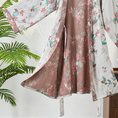 Ownkoti Vintage Floral Cotton Gauze Kimono Robe - image 10
