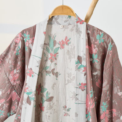 Ownkoti Vintage Floral Cotton Gauze Kimono Robe - image 2