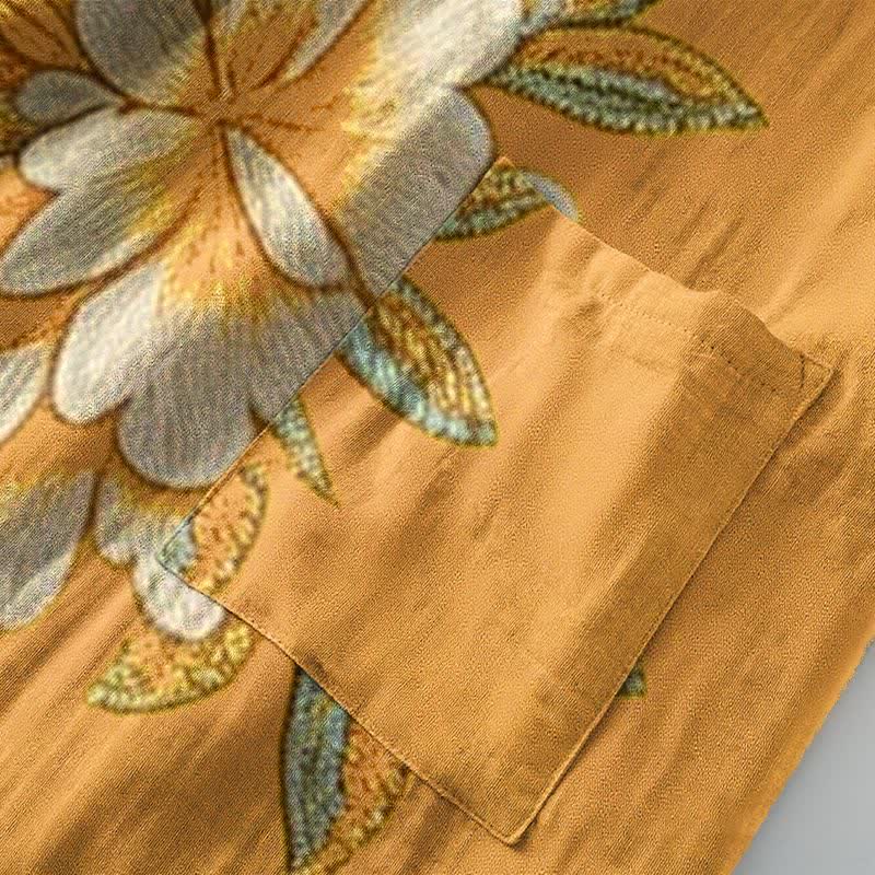 Ownkoti Yellow Peony Cotton Gauze Kimono Robe - image 6