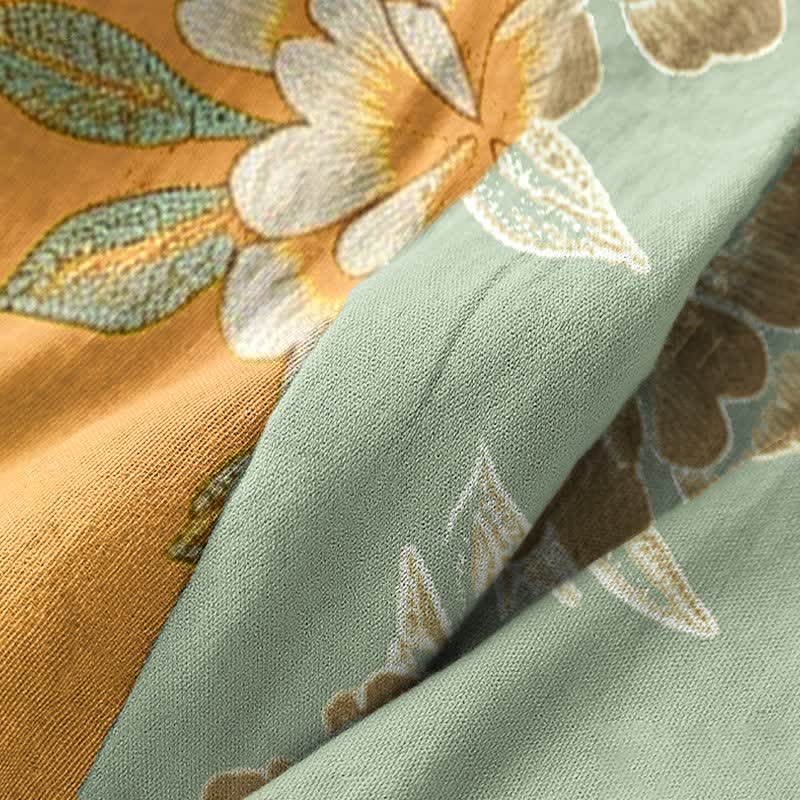 Ownkoti Yellow Peony Cotton Gauze Kimono Robe - image 6