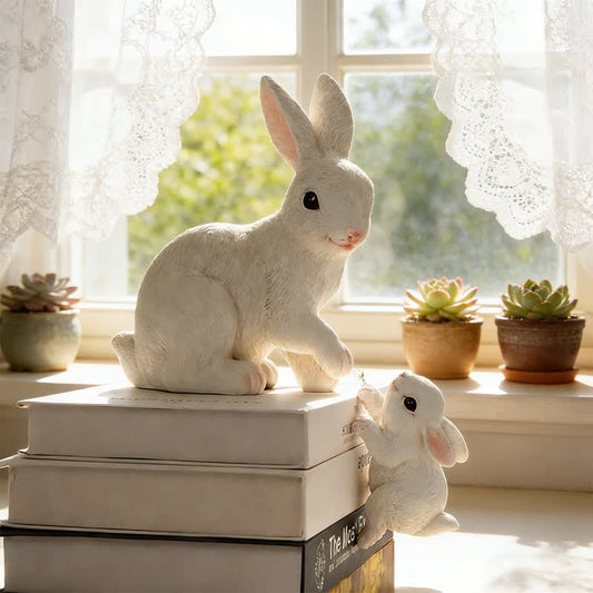 Ownkoti Resin Mother and Baby Bunny Decor - image 0