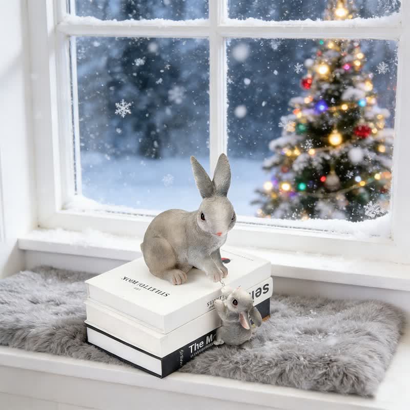 Ownkoti Resin Mother and Baby Bunny Decor - image 13