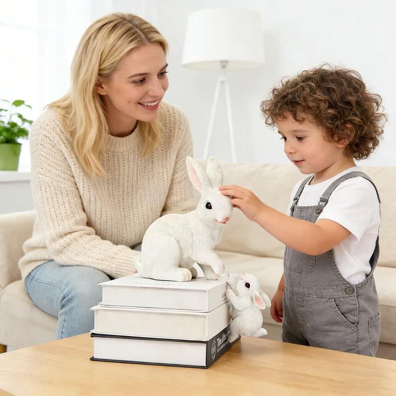 Ownkoti Resin Mother and Baby Bunny Decor - image 6