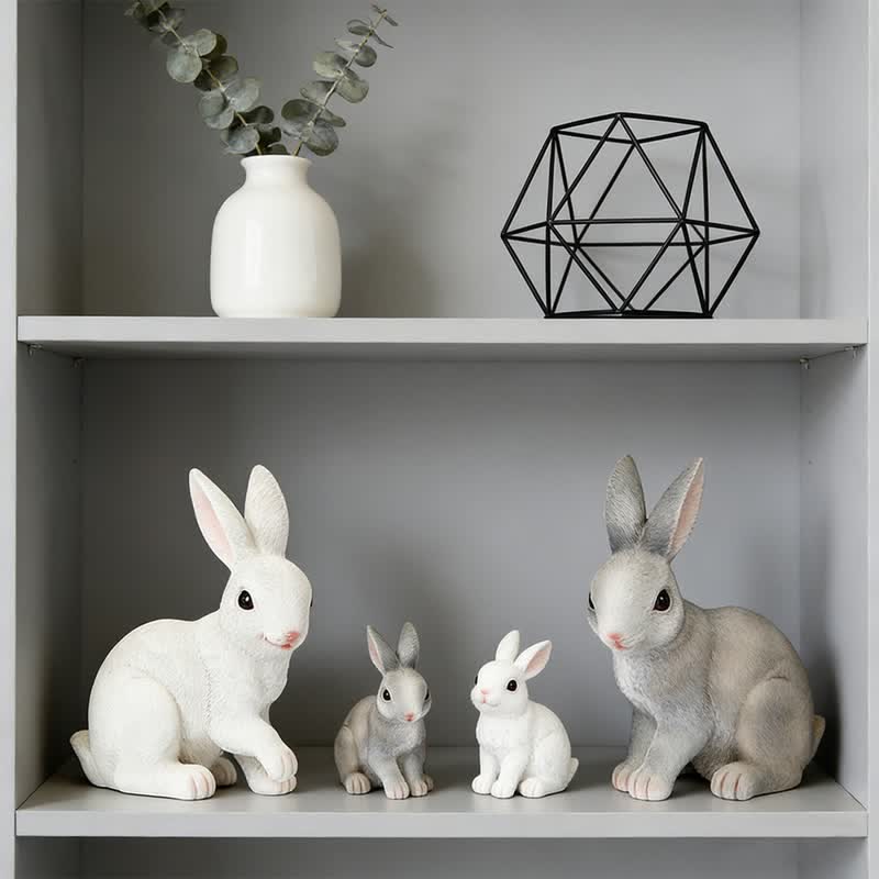 Ownkoti Resin Mother and Baby Bunny Decor - image 2