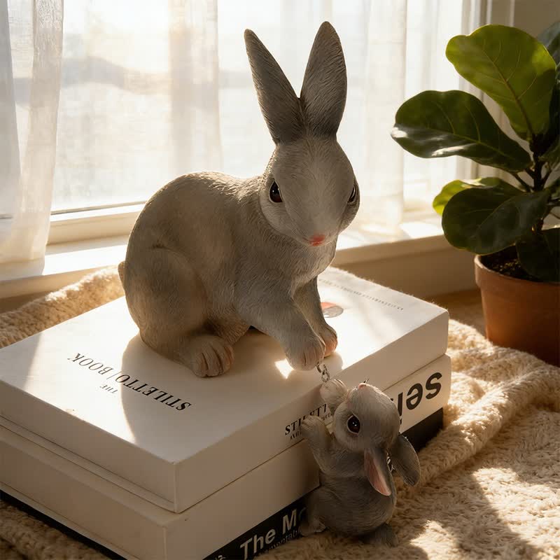 Ownkoti Resin Mother and Baby Bunny Decor - image 12