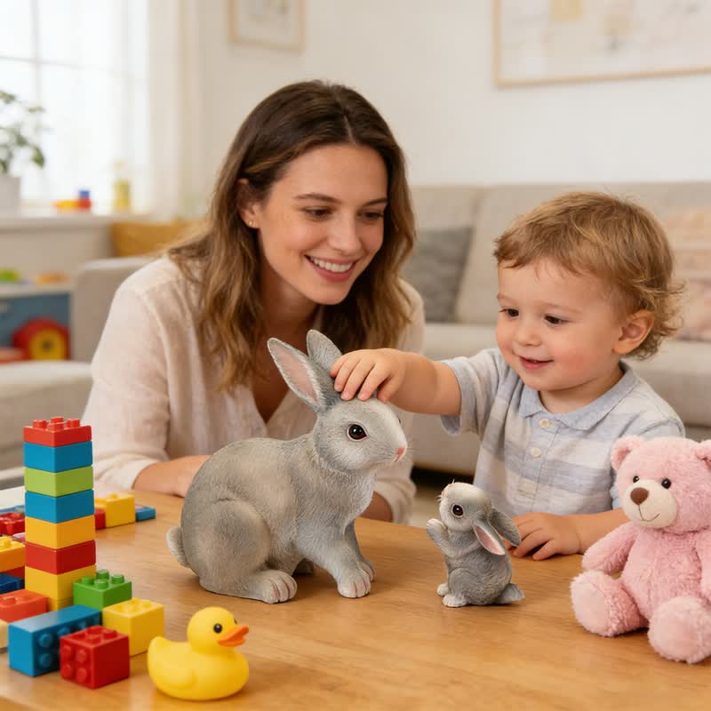 Ownkoti Resin Mother and Baby Bunny Decor - image 14