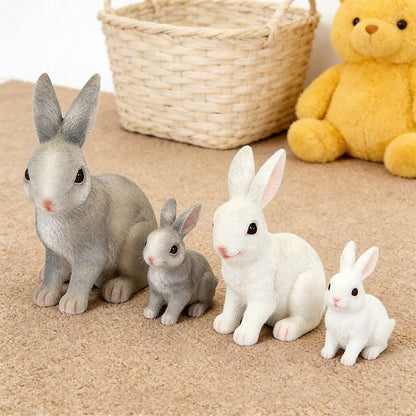 Ownkoti Resin Mother and Baby Bunny Decor - image 1