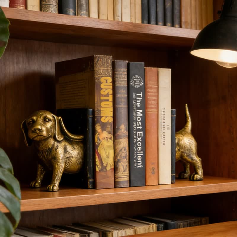 Ownkoti Resin Decorative Dog Figurine Bookend - Brown - image 0