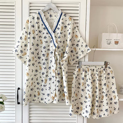 Ownkoti Refresh Floral Bunny Kimono Cotton Pajama Set - image 0