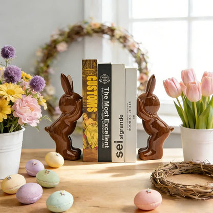 Ownkoti Resin Standing Bunny Bookend Decor - Brown - image 0