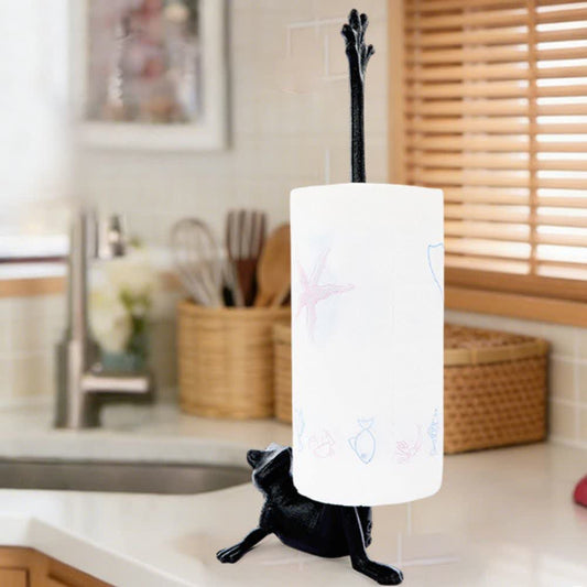 Ownkoti Cast Iron Frog Paper Towel Holder - Black - image 0