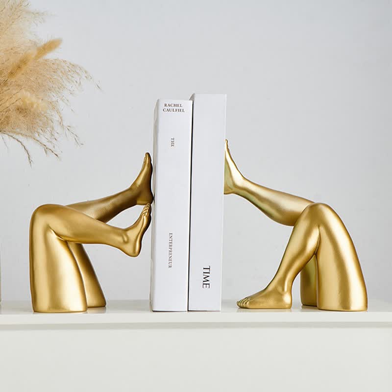 Ownkoti Abstract Leg Art Bookend Decor - Golden - image 0
