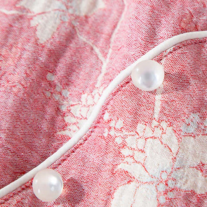 Ownkoti Oriental Pink Floral Cotton Linen Pajamas - image 7