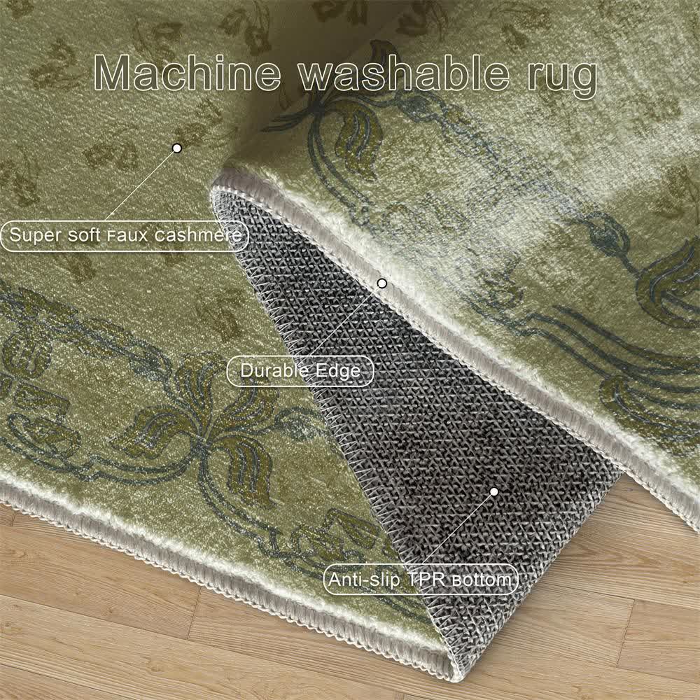 Ownkoti Romantic Floral Non-Slip Foldable Area Rug - image 6