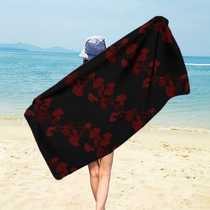 Ownkoti Nature Ginkgo Leaf Beach Towel - Black - 59" x 27" - image 20