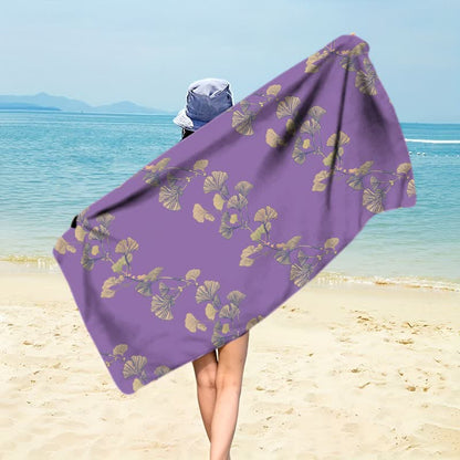 Ownkoti Nature Ginkgo Leaf Beach Towel - Purple - 59" x 27" - image 32