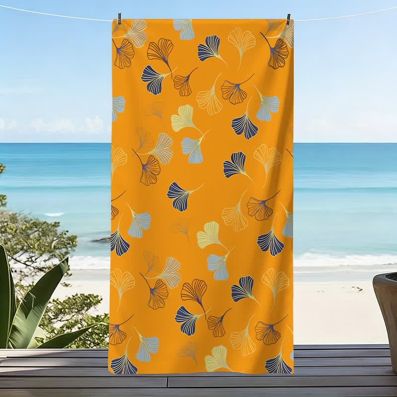 Ownkoti Elegant Ginkgo Leaf Beach Towel - image 8