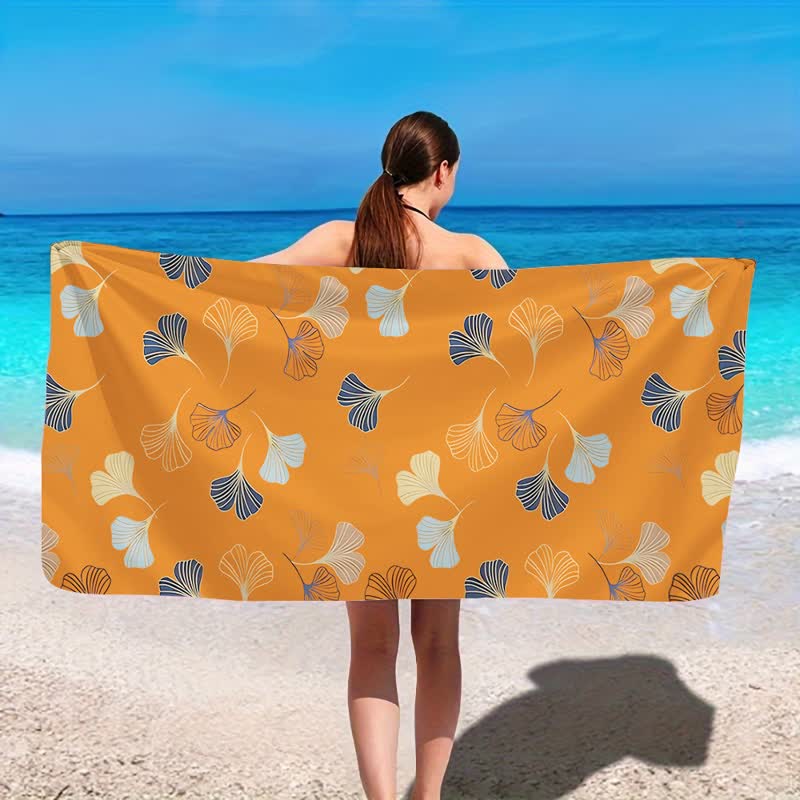 Ownkoti Elegant Ginkgo Leaf Beach Towel - image 7