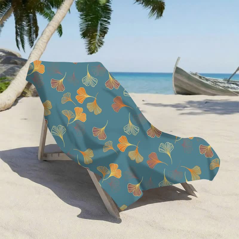 Ownkoti Elegant Ginkgo Leaf Beach Towel - image 1