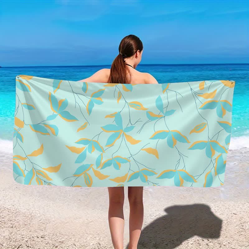 Ownkoti Artistic Botanical Leaf Beach Towel - image 2